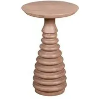 Vance Curved Round Side Table - Lacquered, Mango Wood