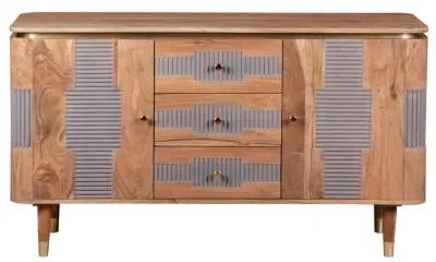 William Acacia Ribbed 140cm Medium Sideboard - Lacquered