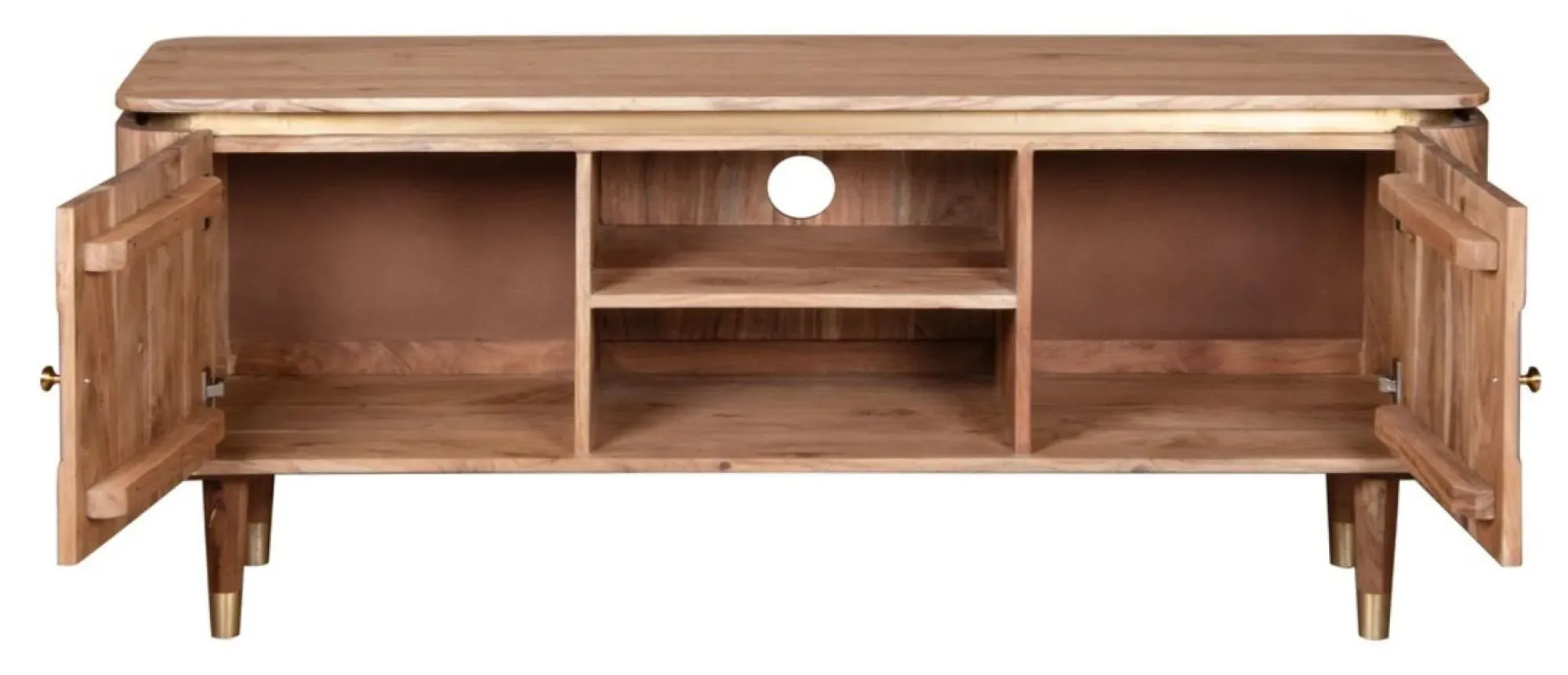 William Acacia Ribbed 145cm TV Unit - Lacquered