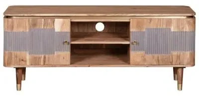 William Acacia Ribbed 145cm TV Unit - Lacquered