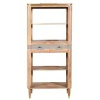 William Acacia Ribbed Large Open Bookcase - Lacquered