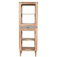 William Acacia Ribbed Slim Open Bookcase - Lacquered