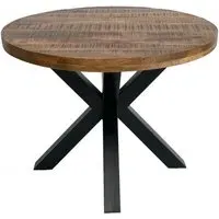 2-Seater Round Dining Table with Star Legs - Mango Wood