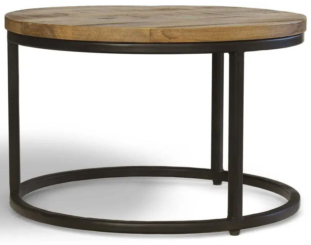 2 Tier Round Coffee Tables Set - Mango Wood