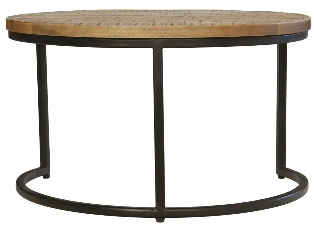 2 Tier Round Coffee Tables Set - Mango Wood
