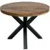 4-Seater Round Dining Table with Star Legs - Mango Wood