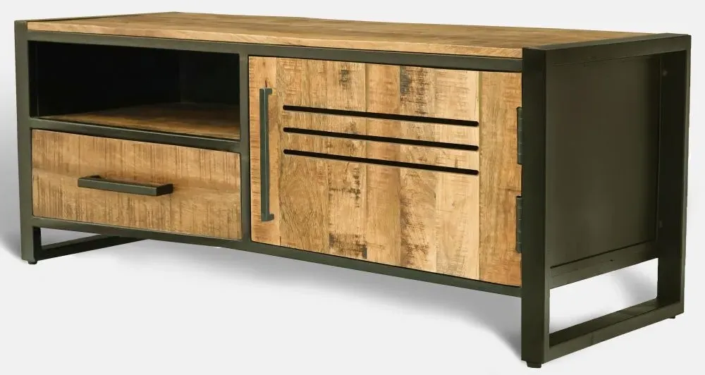 Frais 118cm TV Unit with Storage - Rustic, Mango Wood