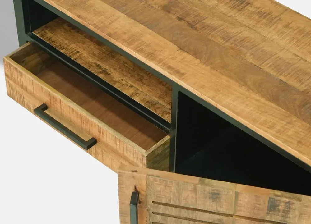 Frais 118cm TV Unit with Storage - Rustic, Mango Wood