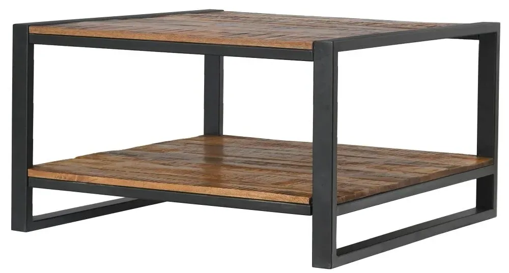 Frais Side Table with Shelf - Rustic, Mango Wood