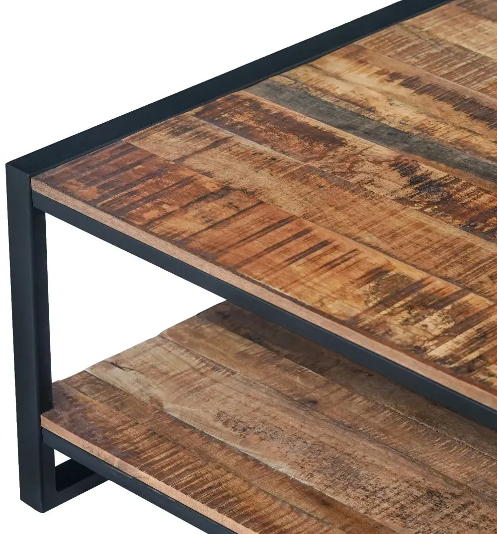 Frais Side Table with Shelf - Rustic, Mango Wood