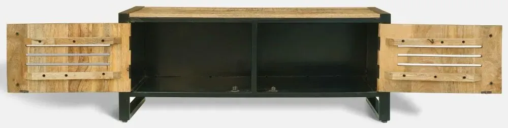 Frais Storage Coffee Table with 2 Doors - Rustic, Mango Wood