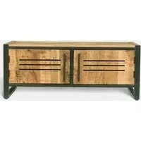 Frais Storage Coffee Table with 2 Doors - Rustic, Mango Wood