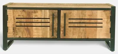 Frais Storage Coffee Table with 2 Doors - Rustic, Mango Wood image