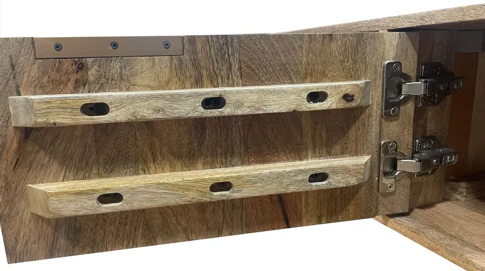 Geometric Carved 140cm TV Unit - Mango Wood