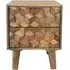 Geometric Carved 2 Drawer Bedside Cabinet - Mango Wood