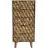 Geometric Carved 5 Drawer Narrow Chest - Mango Wood