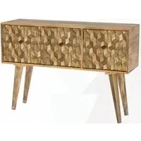 Geometric Carved Small Sideboard - Mango Wood