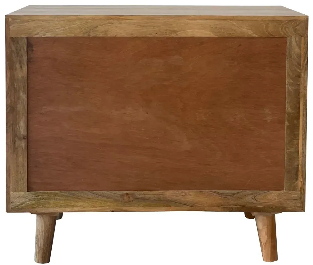 Geometric Carved Small Sideboard - Mango Wood