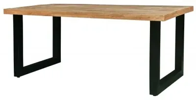 Induse 8 Seater Dining Table with U Legs - Rough Sawn, Mango Wood image