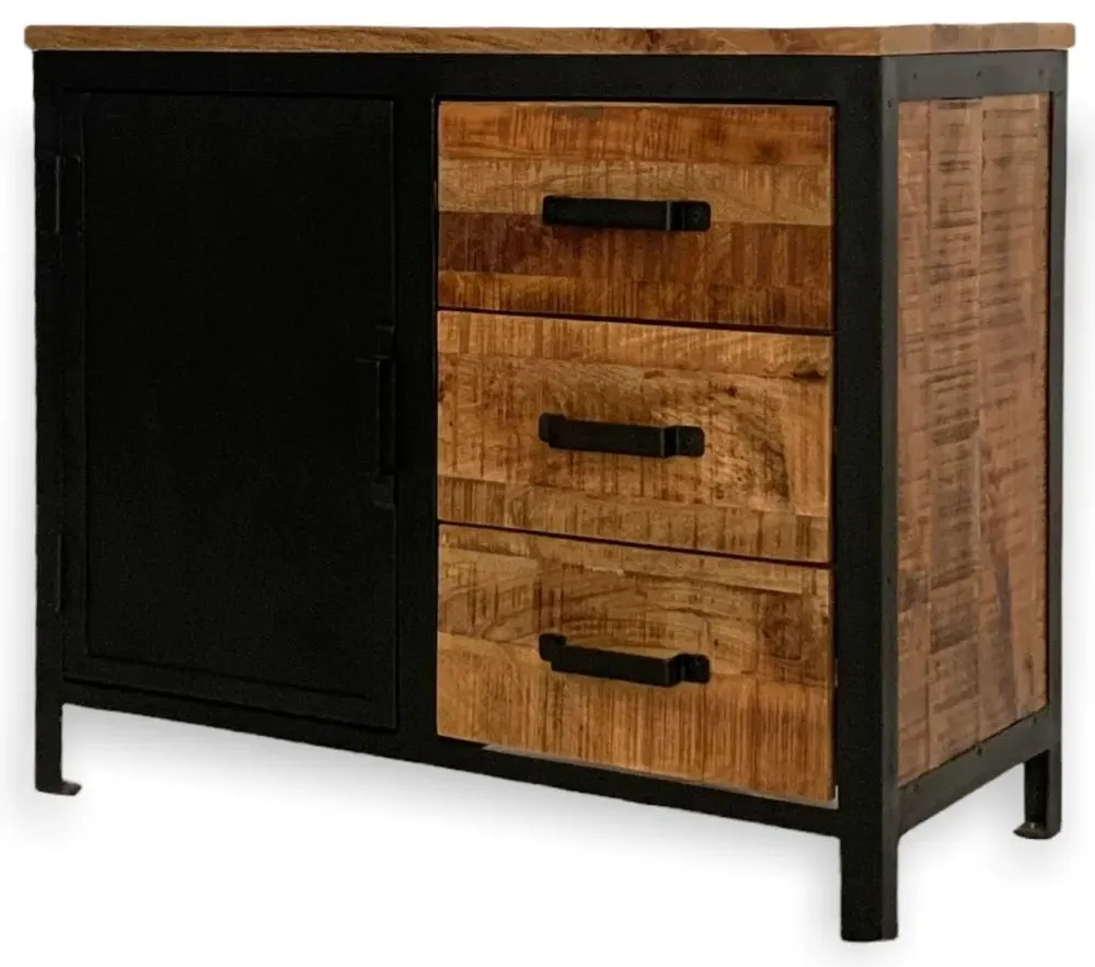 Induse Small Sideboard - Rough Sawn, Mango Wood