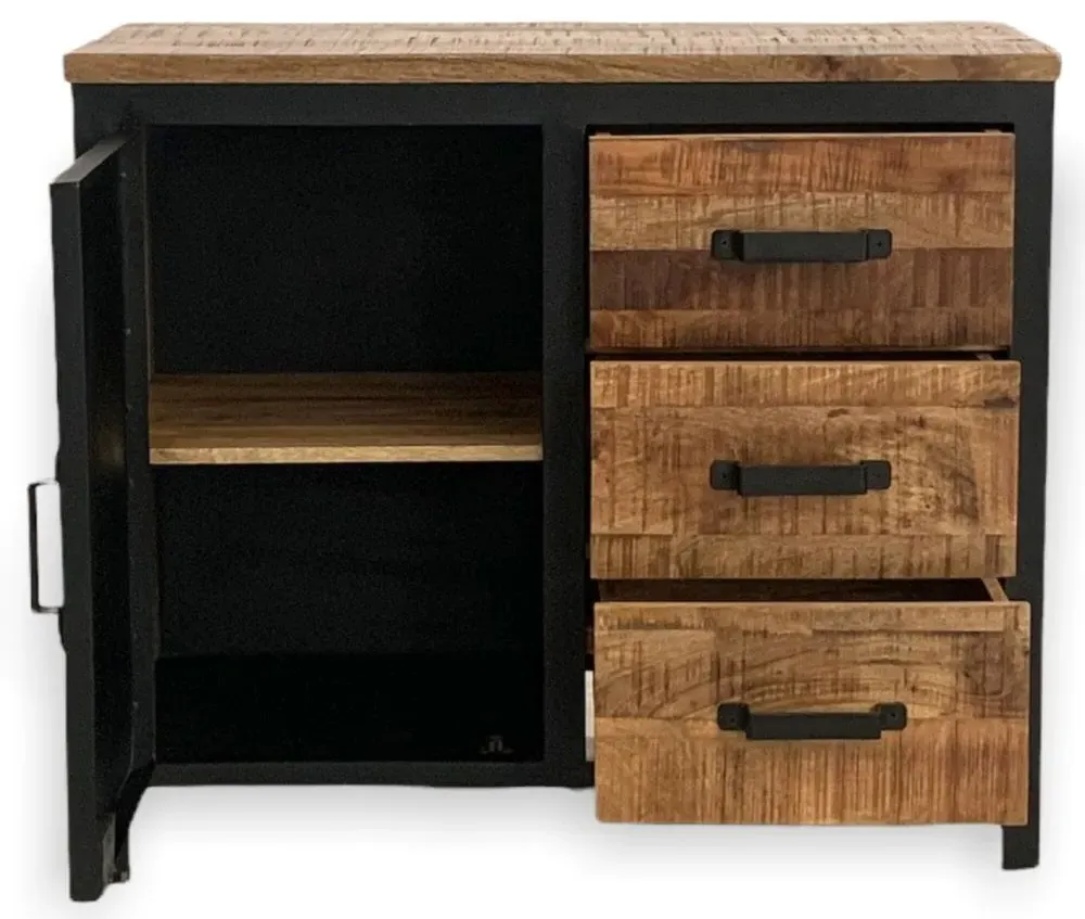 Induse Small Sideboard - Rough Sawn, Mango Wood