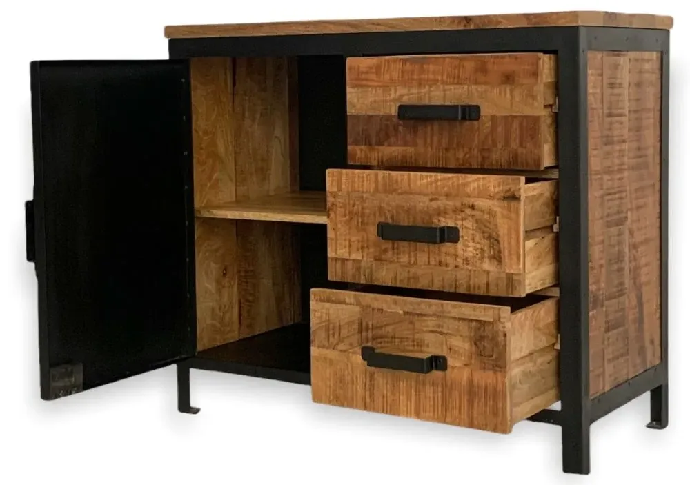 Induse Small Sideboard - Rough Sawn, Mango Wood