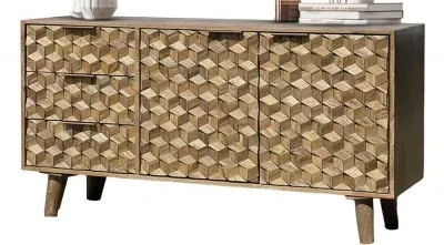 Jaipur Carved Medium Sideboard - 2 Doors - Mango Wood image