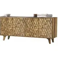 Jaipur Carved Medium Sideboard - 4 Doors - Mango Wood