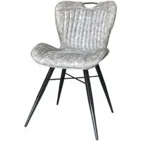 Kerela Dining Chair Set of 2 - Grey, Faux Leather