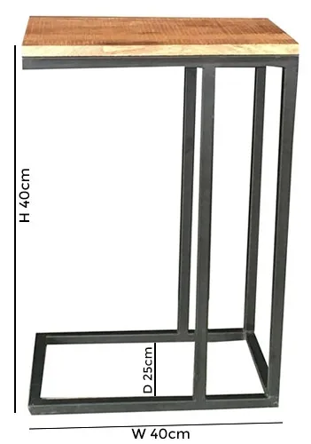 Large Side Table - Mango Wood, Iron