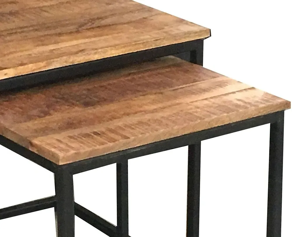 Nest of 2 Tables - Mango Wood, Iron