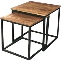 Nest of 2 Tables - Mango Wood, Iron