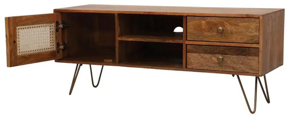 Nyack 120cm TV Unit with Storage - Natural, Mango Wood