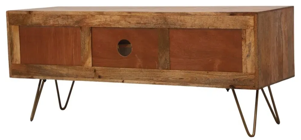 Nyack 120cm TV Unit with Storage - Natural, Mango Wood