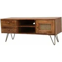 Nyack 120cm TV Unit with Storage - Natural, Mango Wood