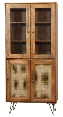 Nyack 4 Door Display Cabinet - Natural, Mango Wood image