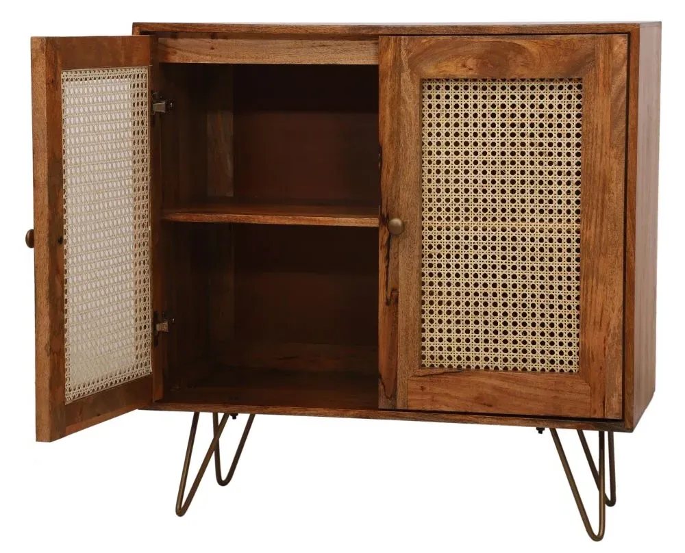 Nyack 90cm 2 Door Sideboard with Hairpin Legs - Natural, Mango Wood