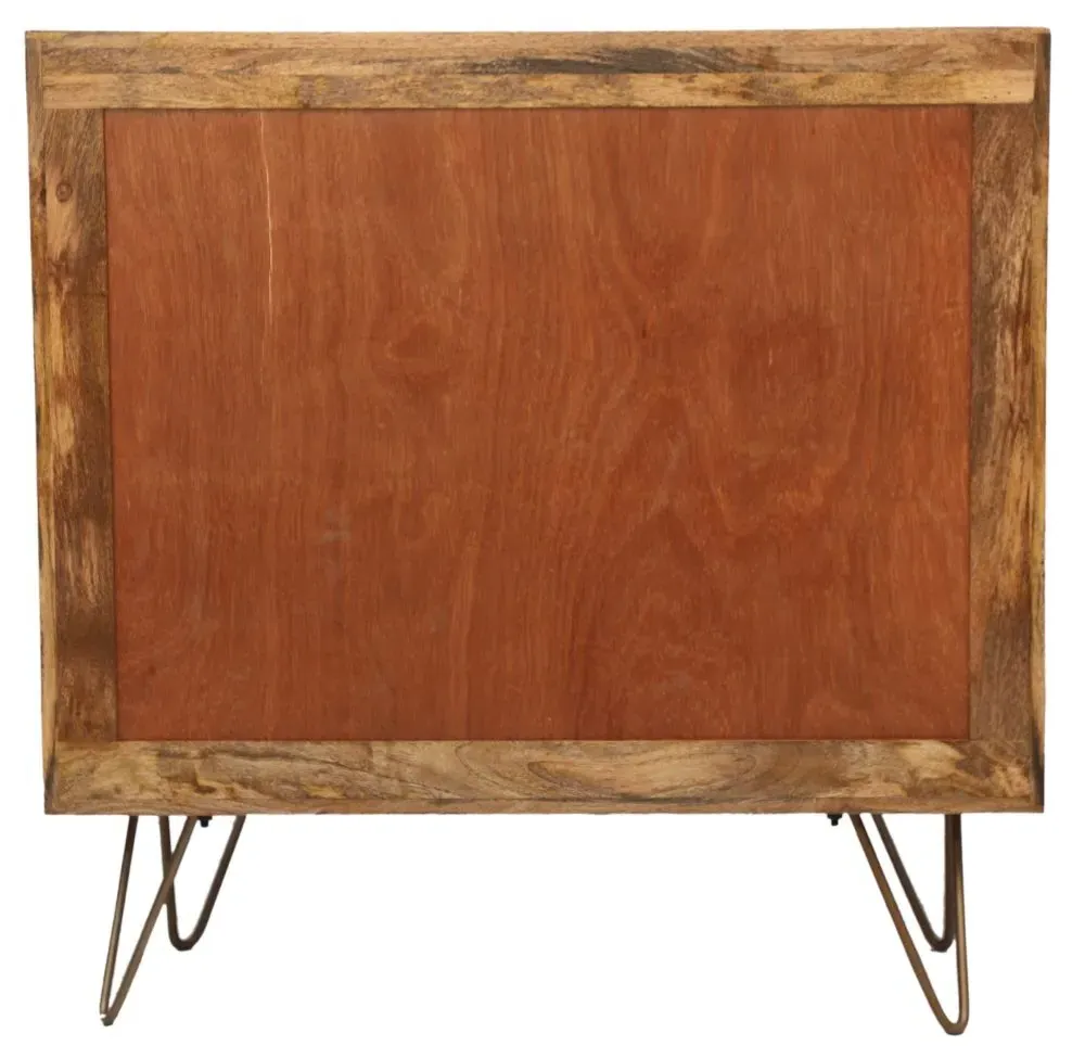 Nyack 90cm 2 Door Sideboard with Hairpin Legs - Natural, Mango Wood