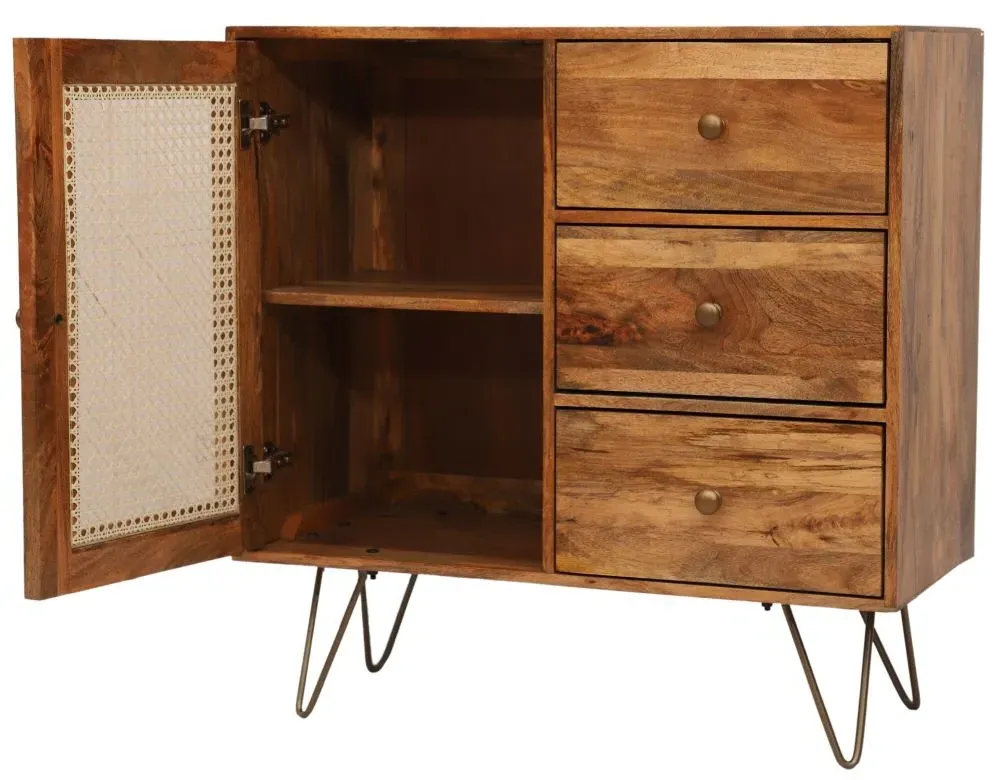 Nyack 90cm Sideboard with Hairpin Legs - Natural, Mango Wood