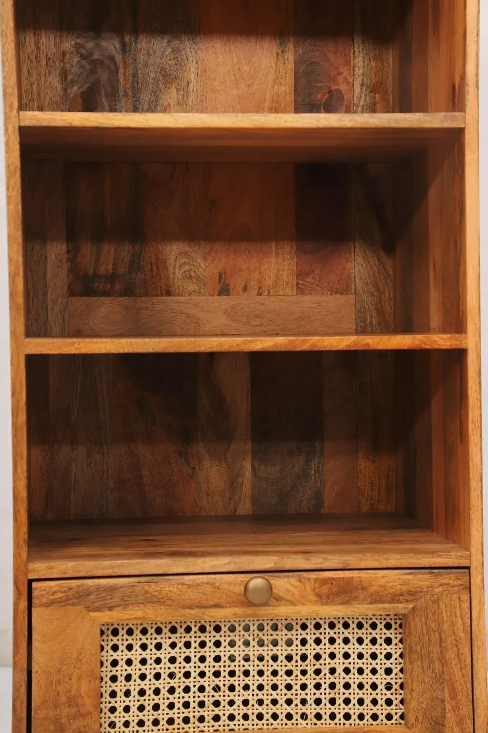 Nyack Bookcase with Drawer - Natural, Mango Wood