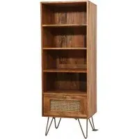 Nyack Bookcase with Drawer - Natural, Mango Wood