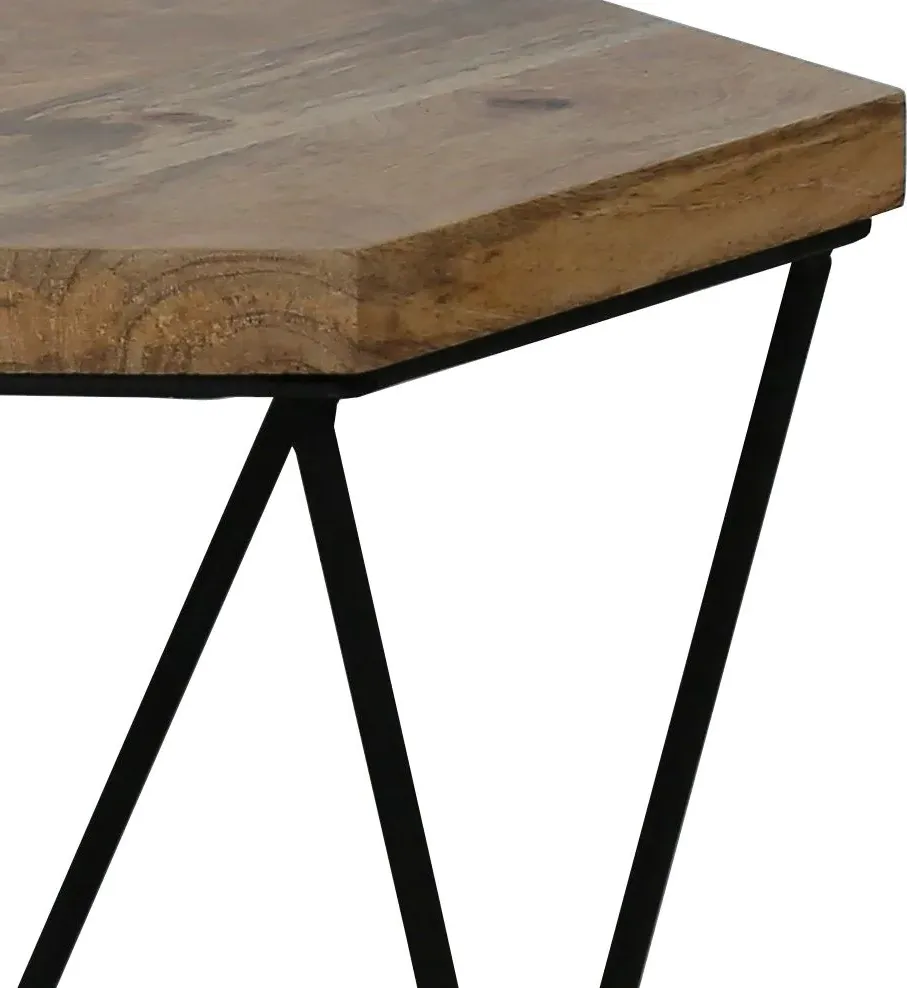 Ravi Hexagonal Lamp Table - Wood