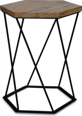 Ravi Hexagonal Lamp Table - Wood image