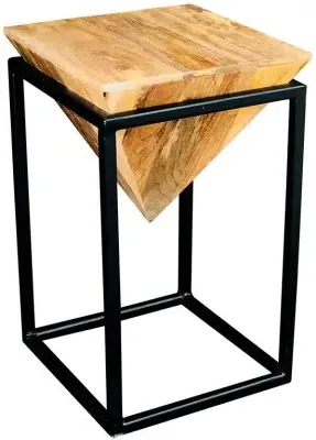 Ravi Large Diamond Stool - Black, Mango Wood image