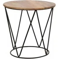 Ravi Large Round Accent Table - Mango Wood