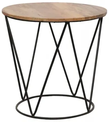 Ravi Large Round Accent Table - Mango Wood