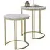 Ravi Round Nest of 2 Tables - White, Marble