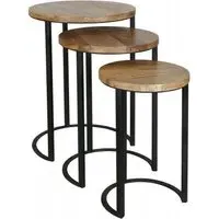 Ravi Round Nest of 3 Tables - Mango Wood