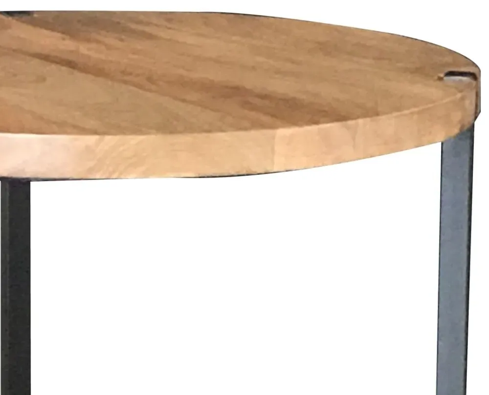 Ravi Round Side Table - Light Mango Wood