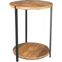 Ravi Round Side Table - Light Mango Wood